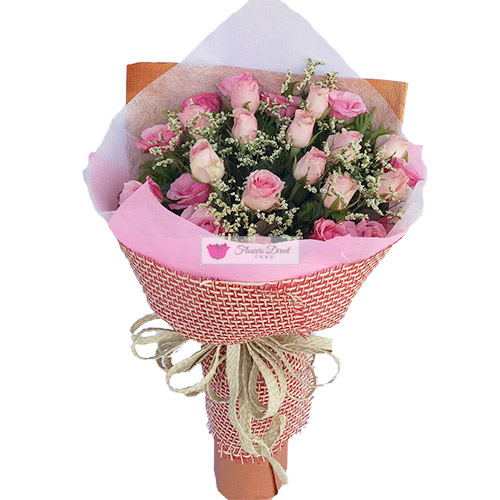 Pink Roses Two Dozen Cebu 24 Pink Roses wrapped