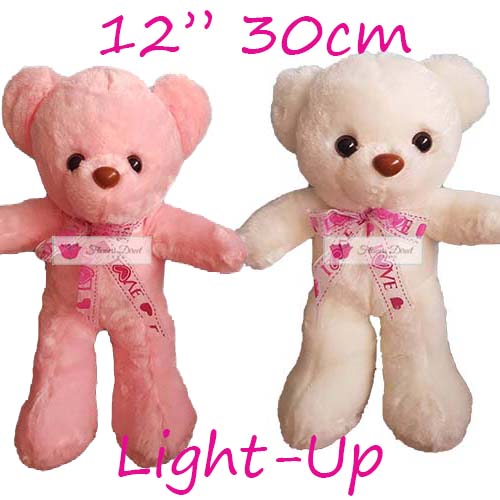 Stuffed Animal Cebu Light up Teddy Bear 12”. Stuffed animal Cebu, choose white or pink bear. Similar products that are also available; 8”, 18” and 24”.