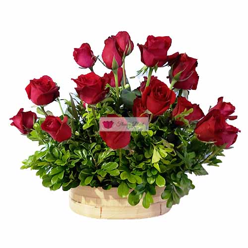 Valentines Day basket Cebu, two dozen roses in a basket.